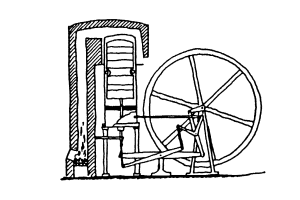 Stirlingmotor als kohlebefeuerte Wasserpumpe